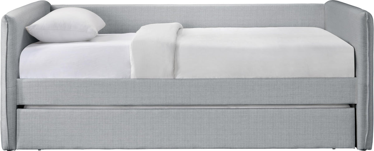 Light Grey Linen Textured Twin Daybed with Trundle M697623