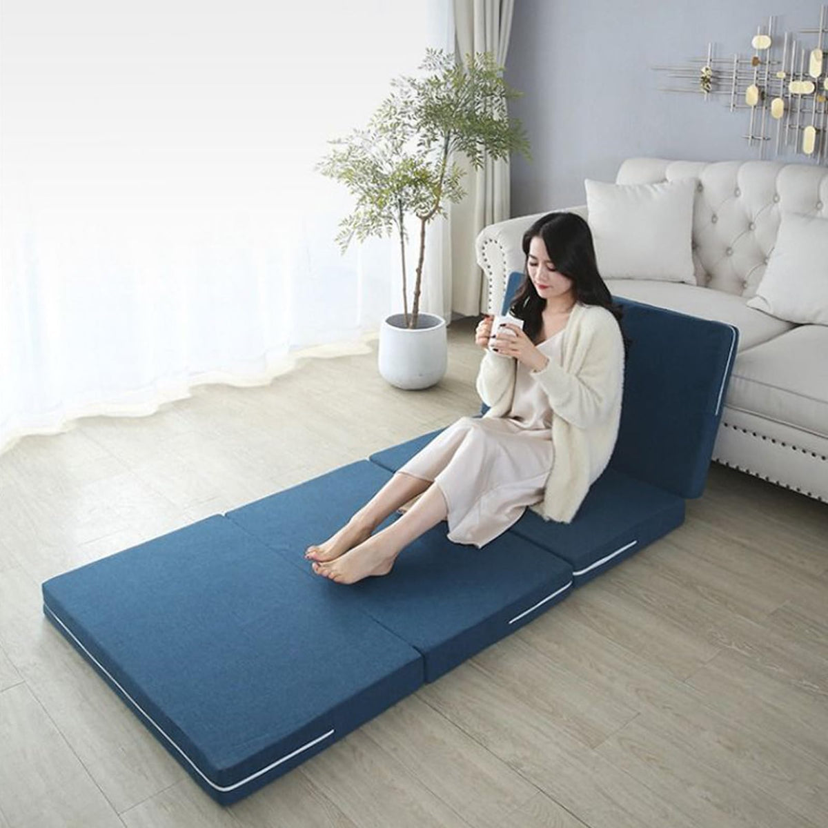 Folding Memory Foam Mattress with Washable Fabric Cover G3572