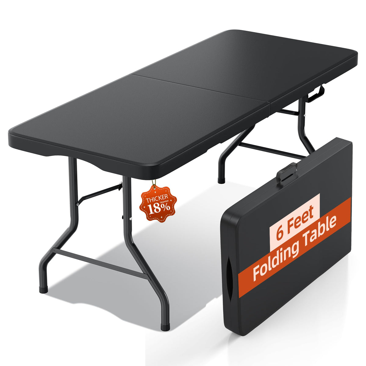 6FT Heavy Duty Foldable Plastic Table Z161812