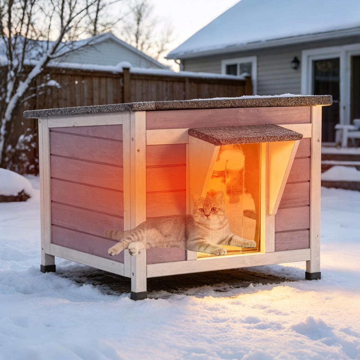 Outdoor Cat House with Insulated Liner B963