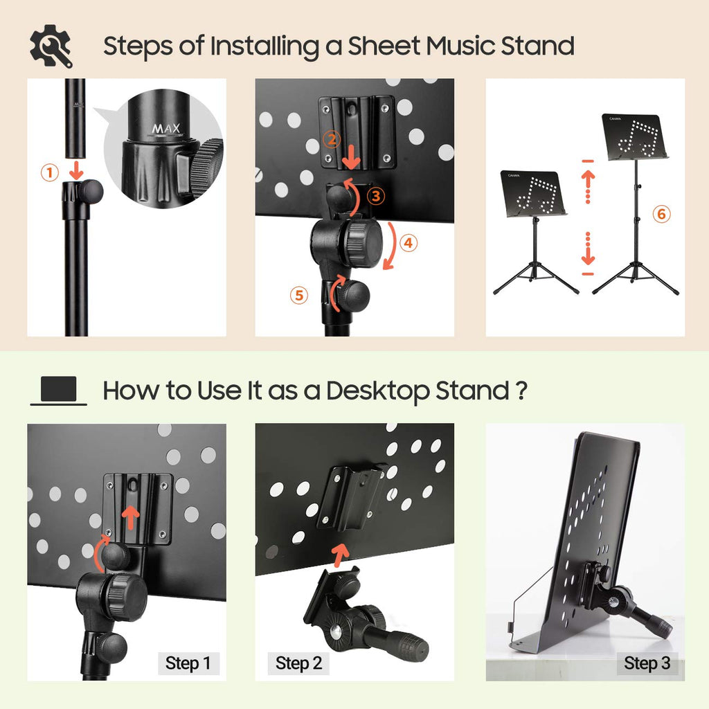 Adjustable Metal Sheet Music Stand with Carry Bag P930756