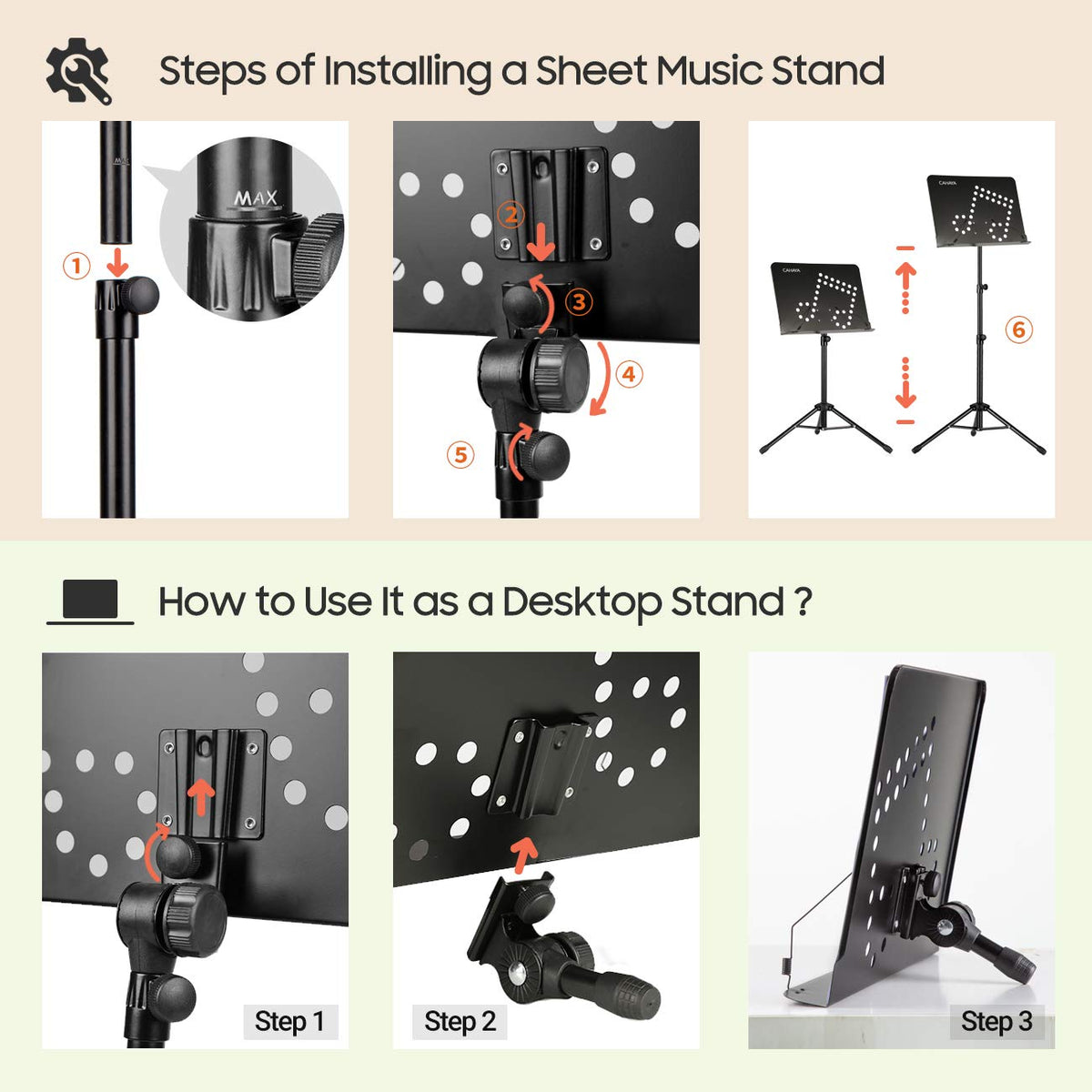 Adjustable Metal Sheet Music Stand with Carry Bag P930756