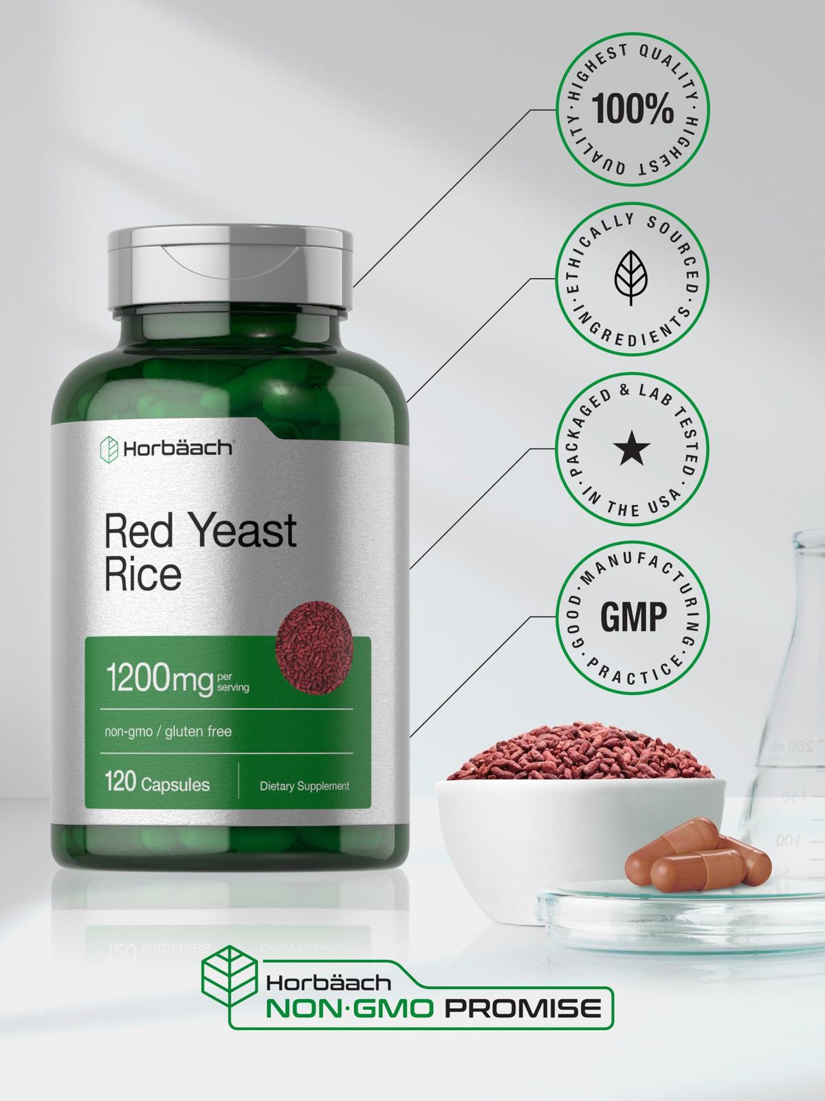 Red Yeast Rice 1200 mg 120 Capsules K66283