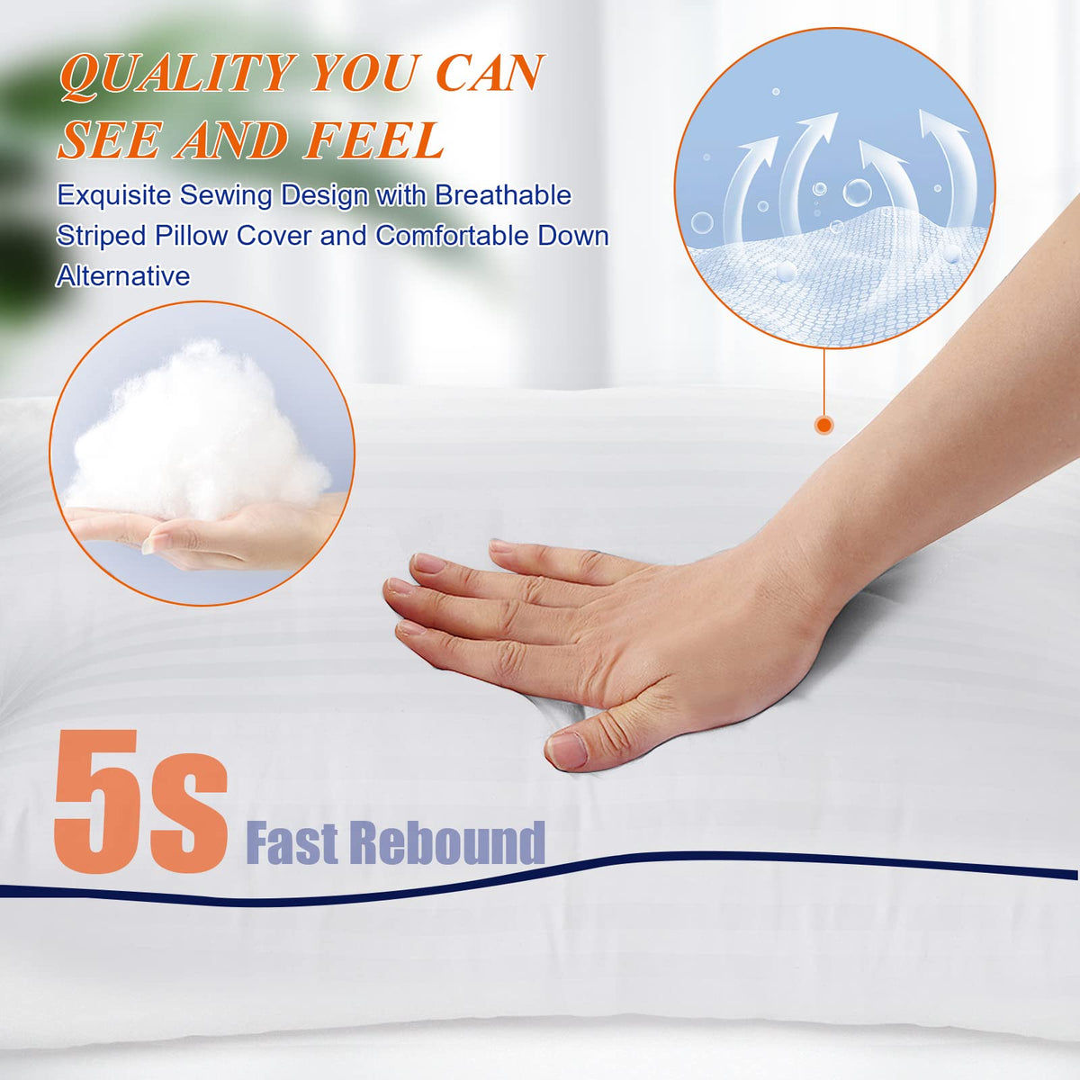 King Size Bed Pillows Set of 2 V204