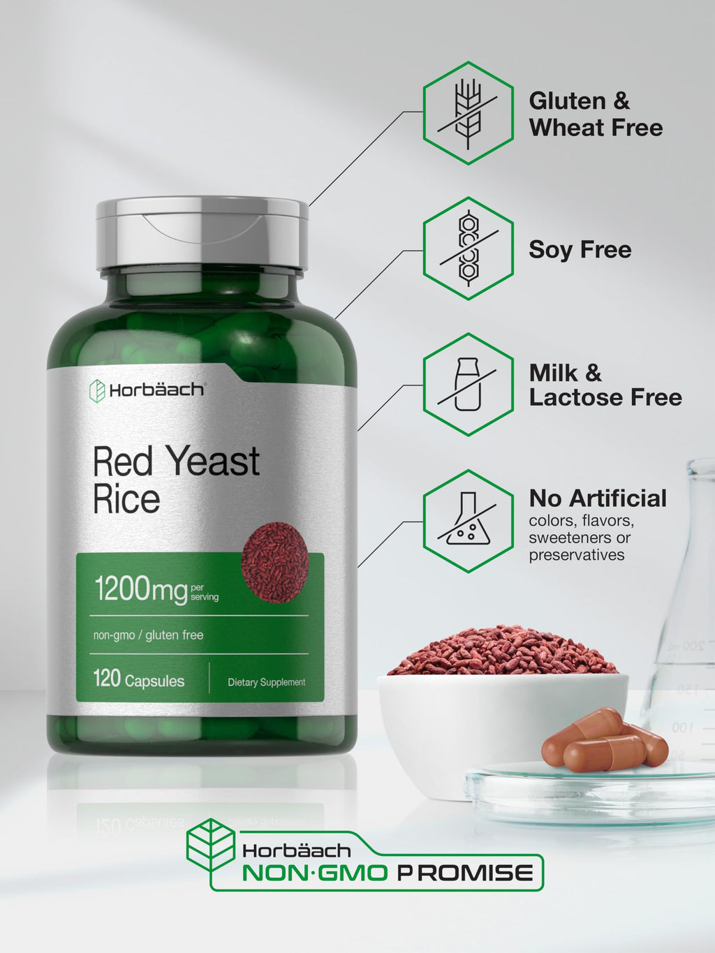 Red Yeast Rice 1200 mg 120 Capsules K66283