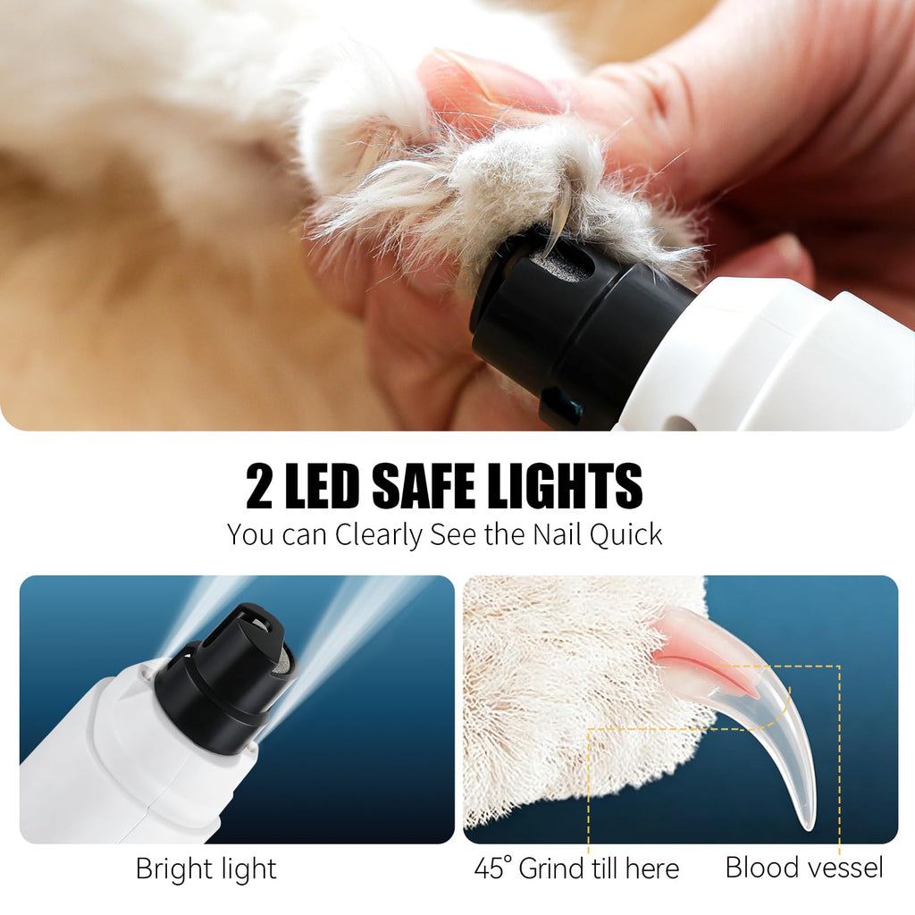 Dog Nail Grinder with LCD Screen, 6 Speeds, 4 Grinding Heads E462374