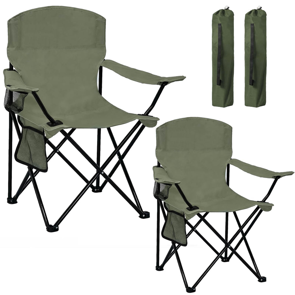 Camping Chair 2 Pack Portable Folding Chair Green Y2124