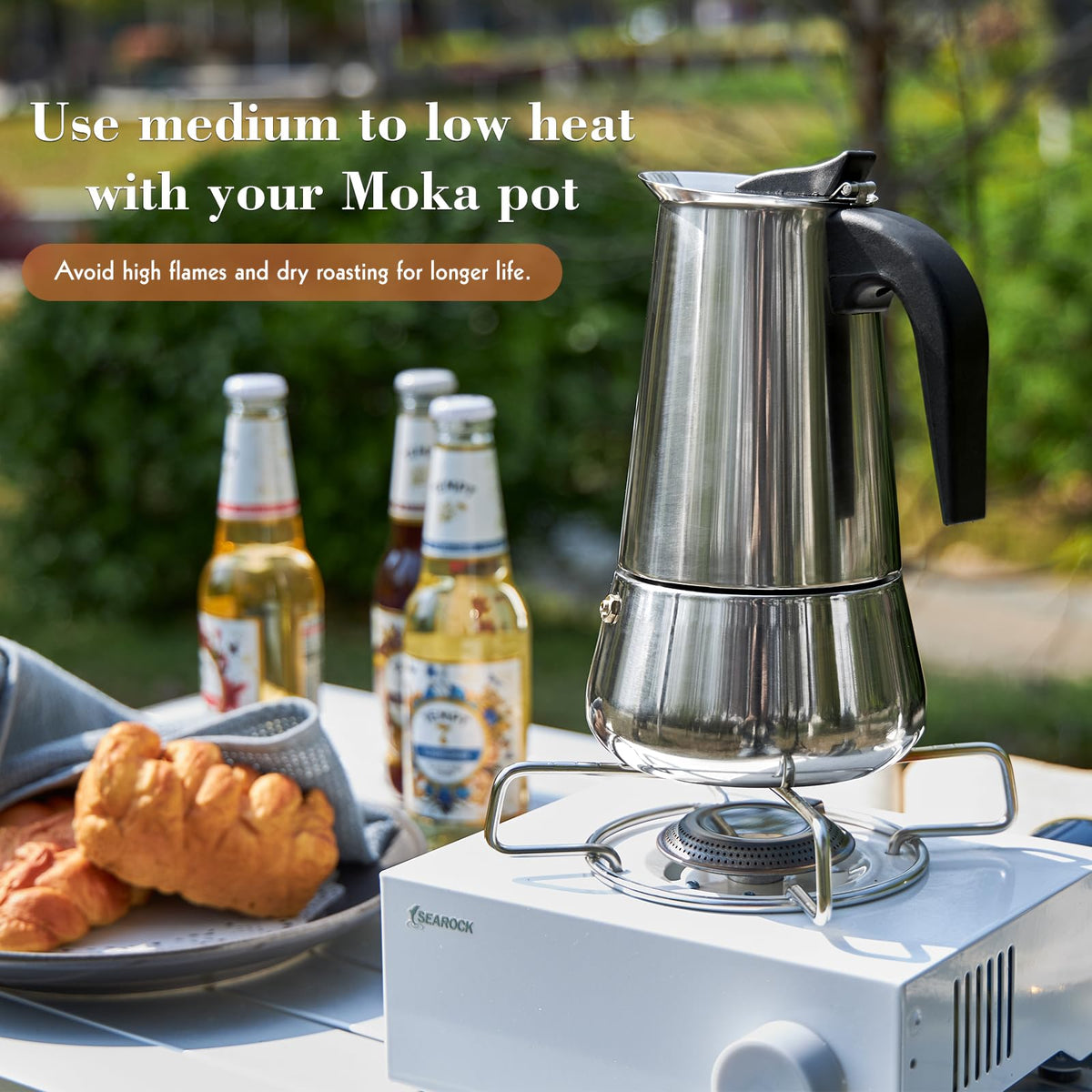 Stainless Steel Stovetop Moka Pot Espresso Maker 12 Cup 600ml D532214