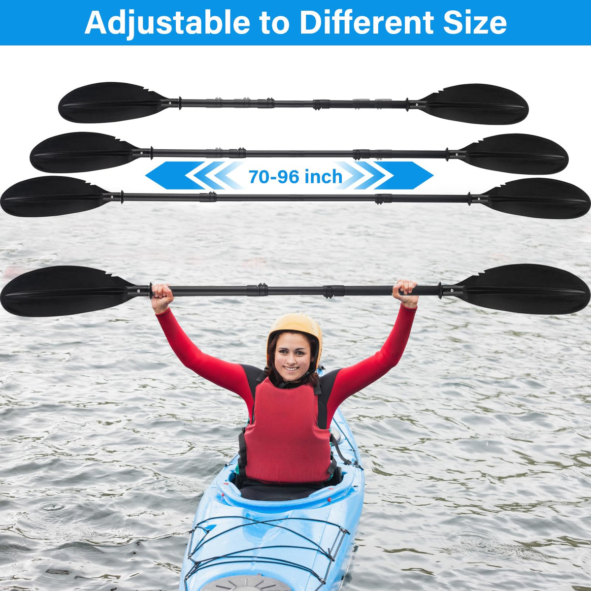 Adjustable Kayak Paddle with Paddle Leash A72031