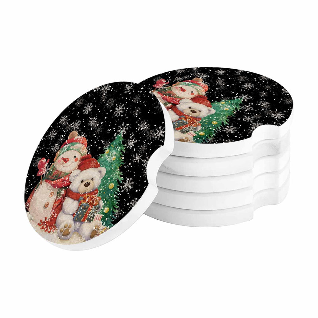 Black Ceramic Car Coasters 2 Piece Set V770165