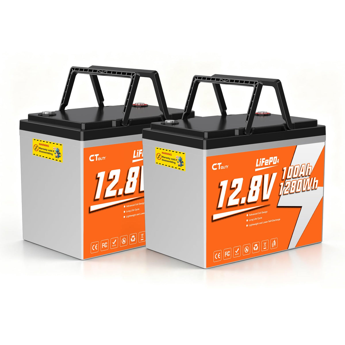 12V 100Ah LiFePO4 Lithium Battery W96664