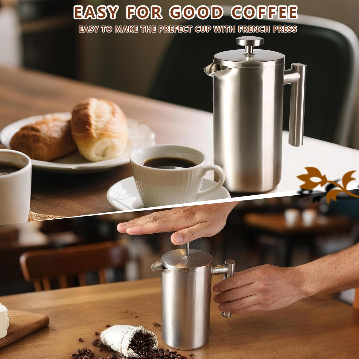 34 oz Stainless Steel French Press B20169