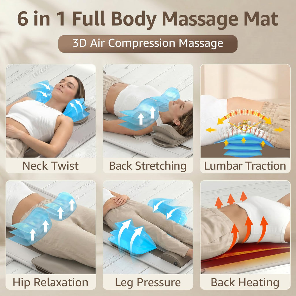 Full Body Massage Mat with Heat, Foldable E2553