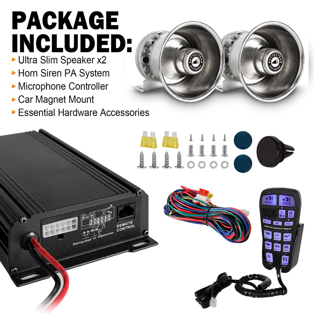 400W Multi-Tone Car Alarm Horn PA Speaker with Handheld Mic C986176