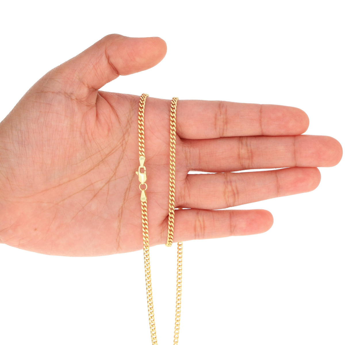 14k Yellow Gold Cuban Chain Necklace D9003