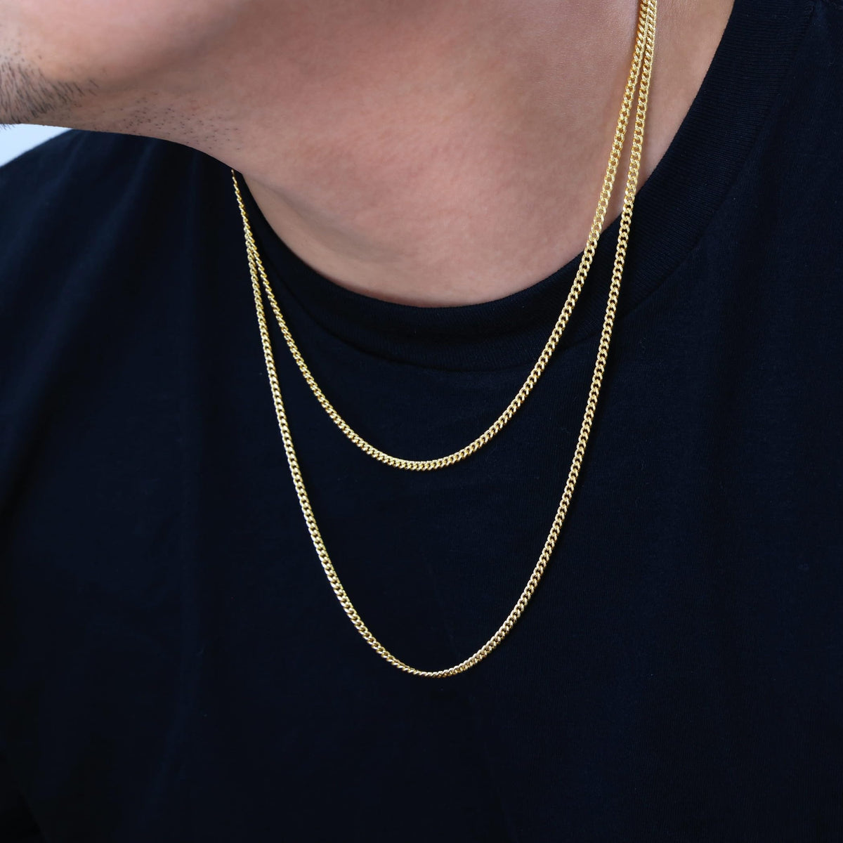 14k Yellow Gold Cuban Chain Necklace D9003