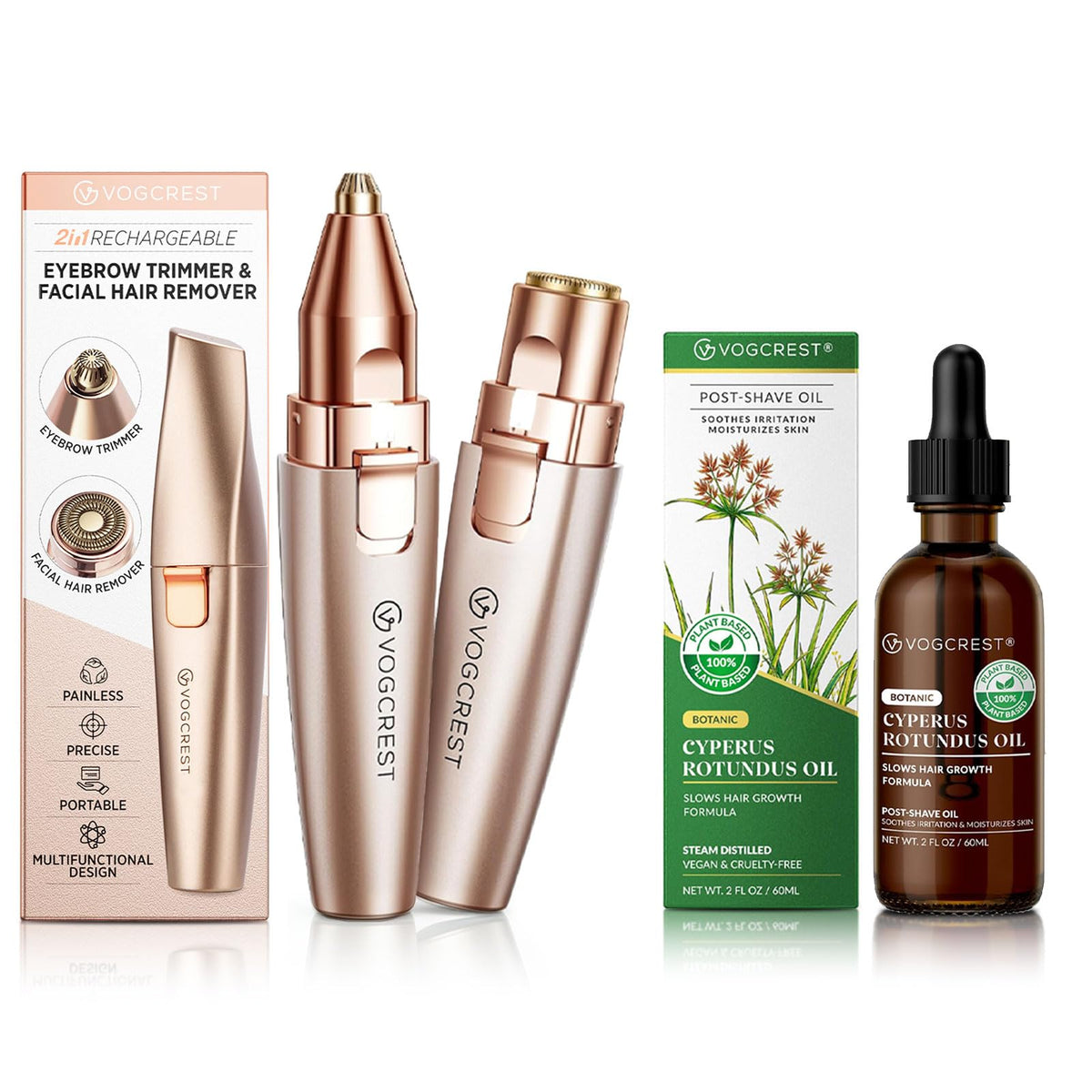 Electric Epilator and Oil Hair Removal Bundle L638