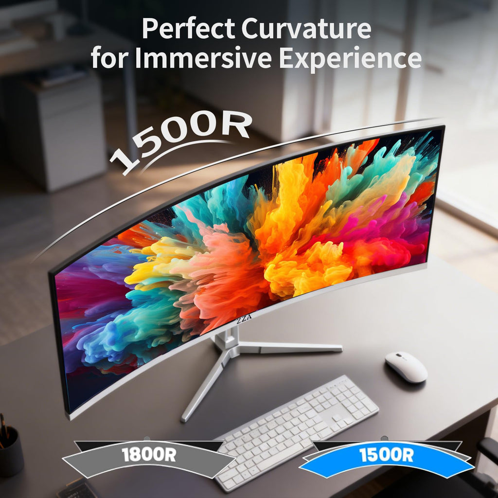 White 34'' Curved Ultrawide Gaming Monitor U563590