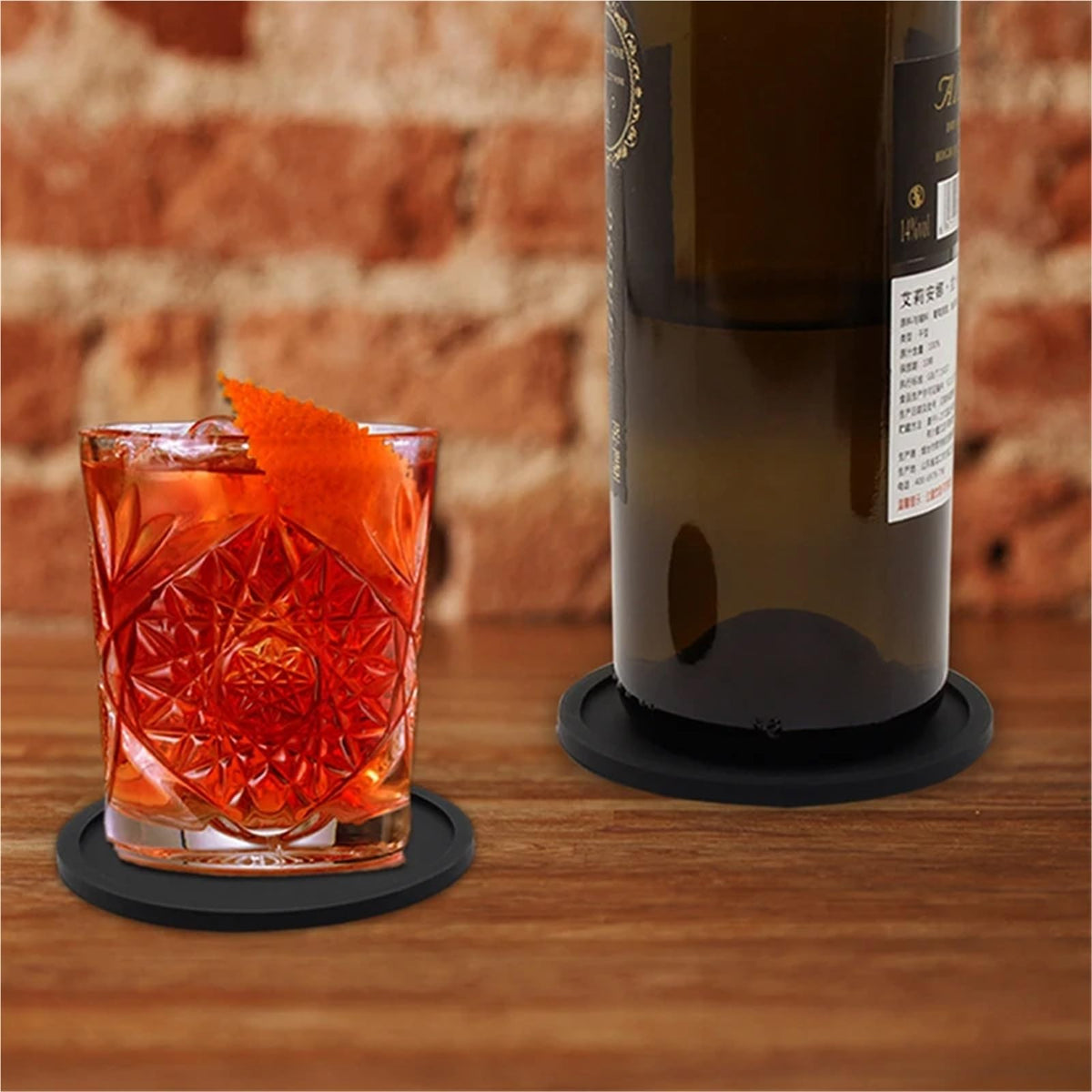 32 Pc Black Silicone Coasters H4140