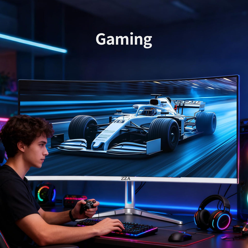 White 34'' Curved Ultrawide Gaming Monitor U563590