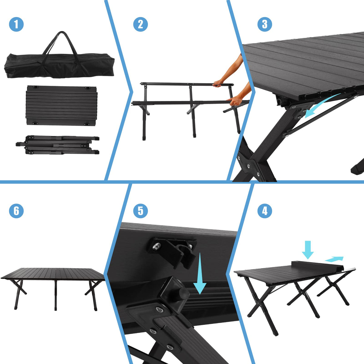 Folding Aluminum Camping Table with Carrying Bag K20051