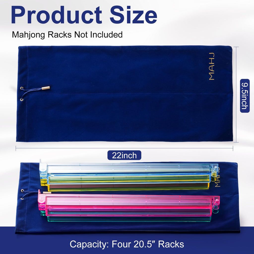 Blue Velvet Drawstring Storage Bag with 2 Compartments G572517