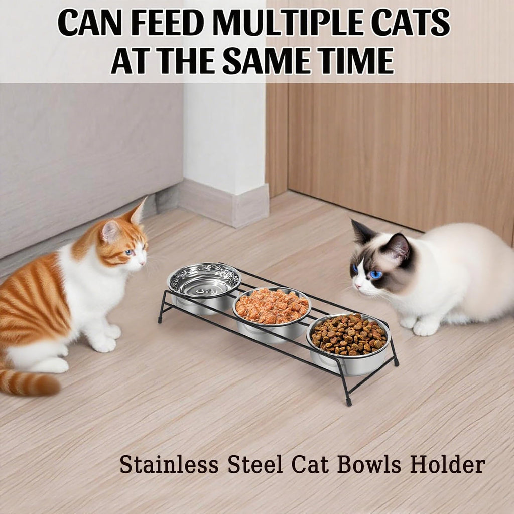 Raised Cat Bowls 3 Stainless Steel Y7144