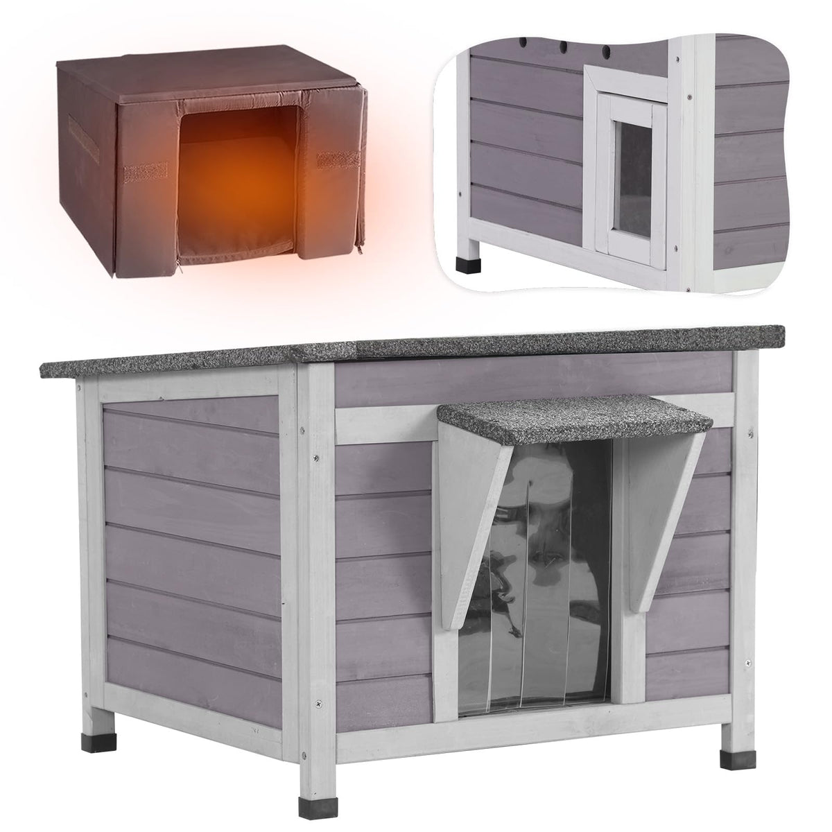 Outdoor Cat House with Insulated Liner B963