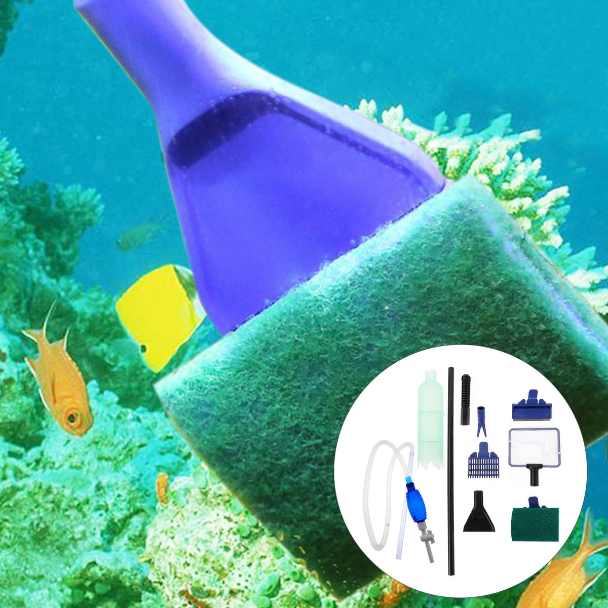 Fish Tank Cleaner Brush 5 in 1 Aquarium Maintenance Set T87464