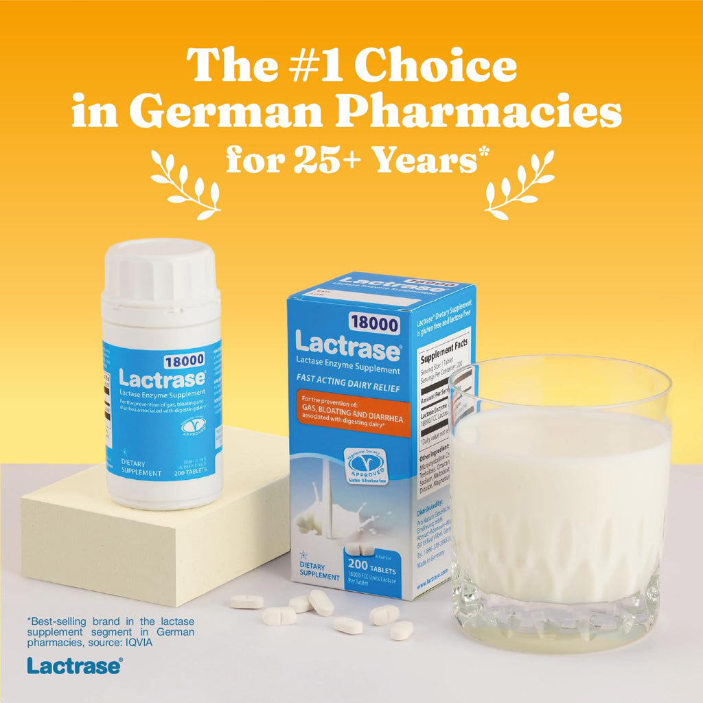 Extra Strength 18,000 FCC Lactase Units 200 Fast-Acting Pills U410