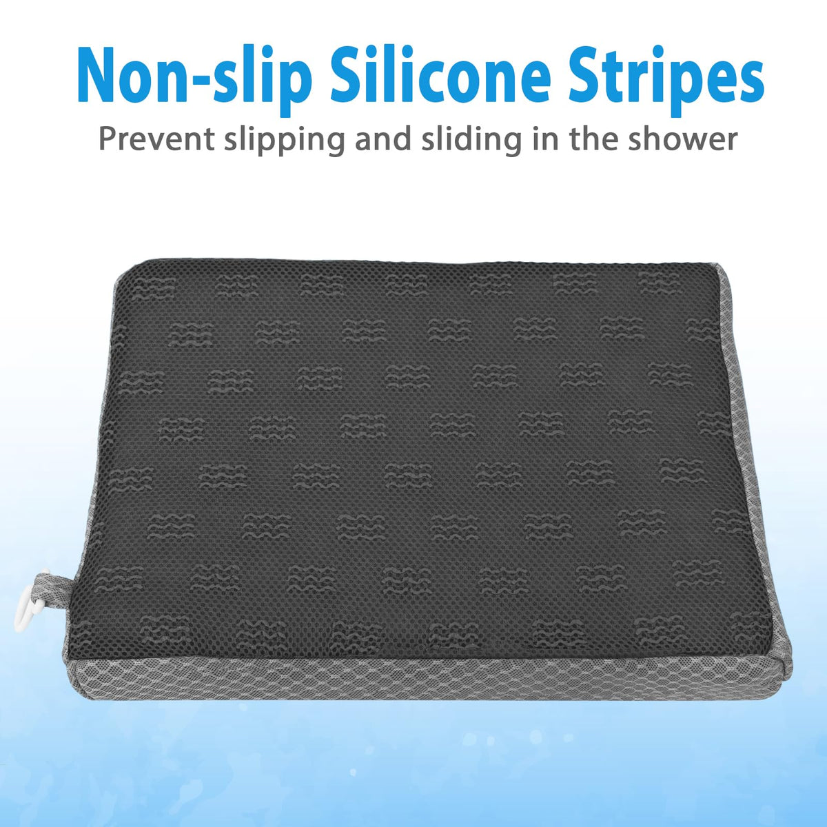 Shower Seat Cushion Non-Slip Washable Gray I940824