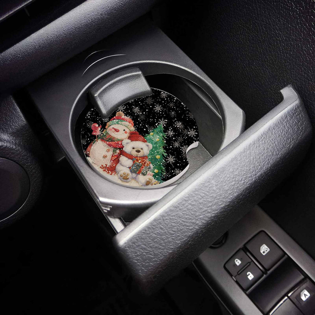 Black Ceramic Car Coasters 2 Piece Set V770165