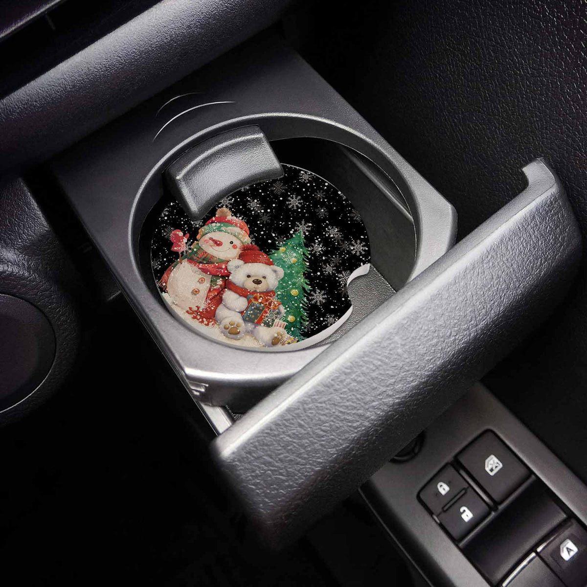 Black Ceramic Car Coasters 2 Piece Set V770165
