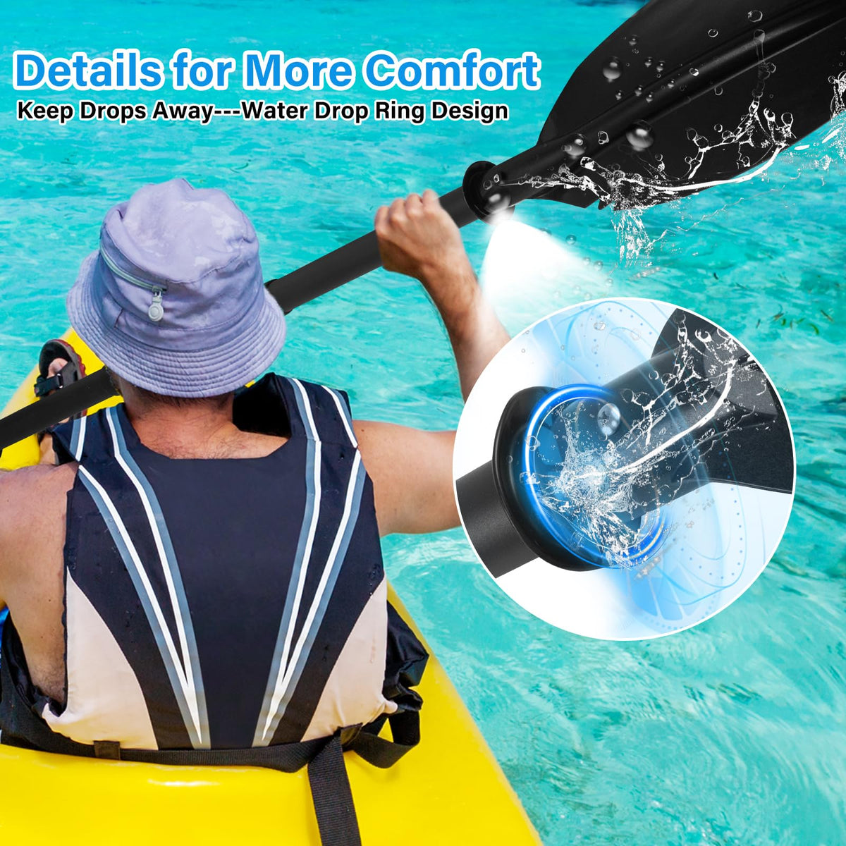 Adjustable Kayak Paddle with Paddle Leash A72031