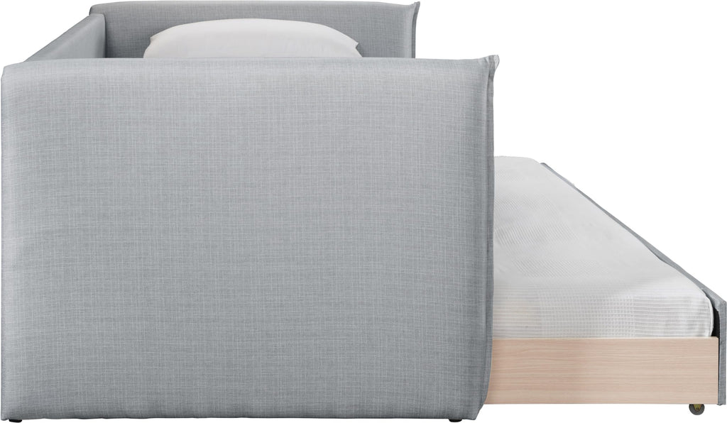 Light Grey Linen Textured Twin Daybed with Trundle M697623
