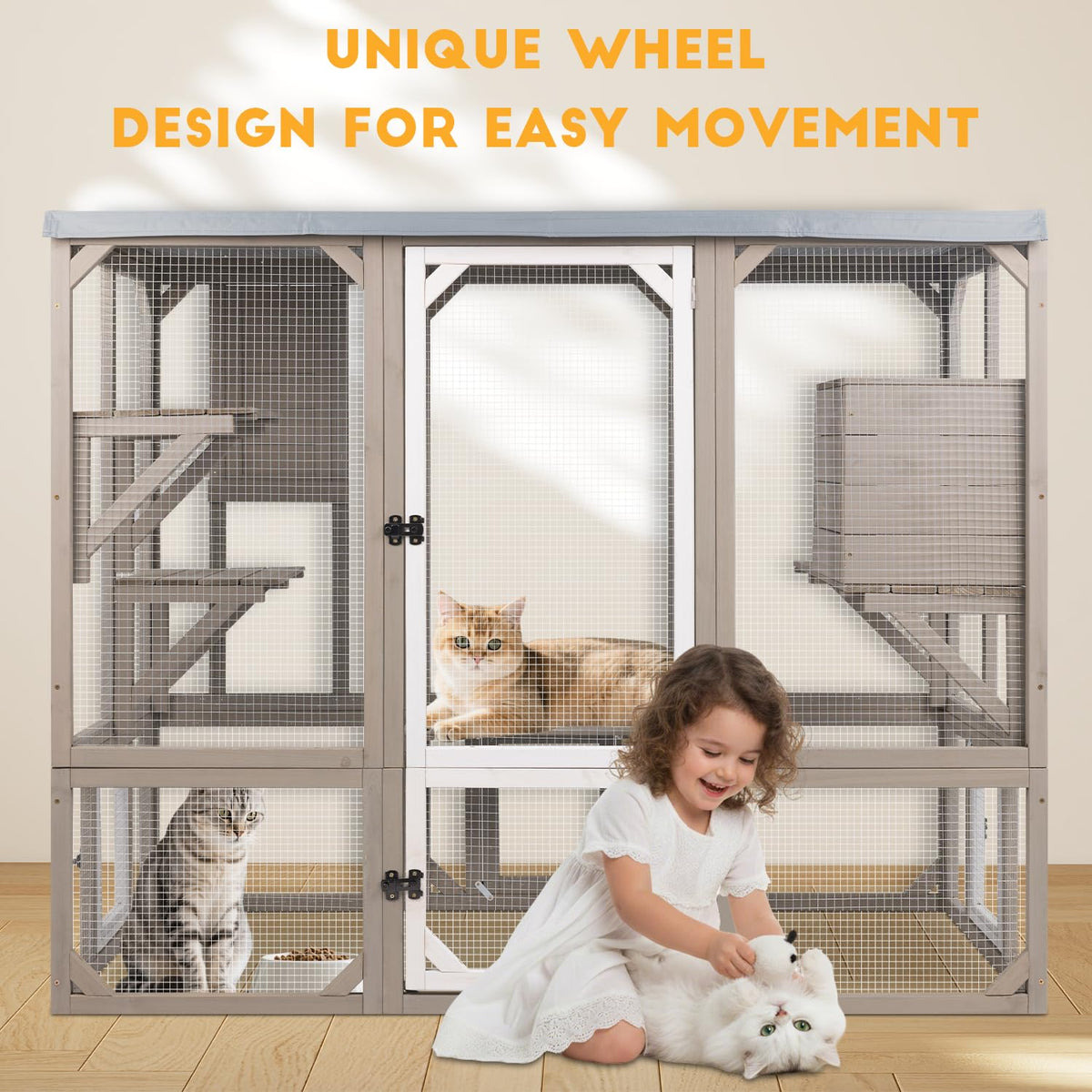 Wooden Catio with 4 Platforms E5047