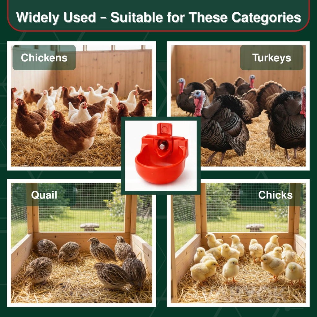 12-Pack Chicken Water Nipples with Cups A63054