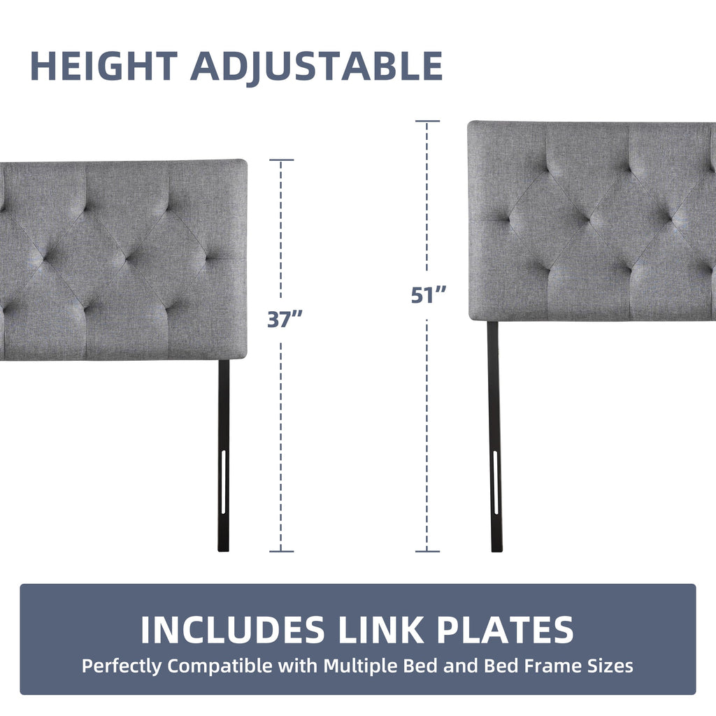 Queen Size Light Gray Linen Headboard I4225