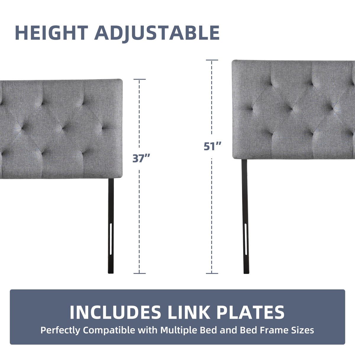 Queen Size Light Gray Linen Headboard I4225