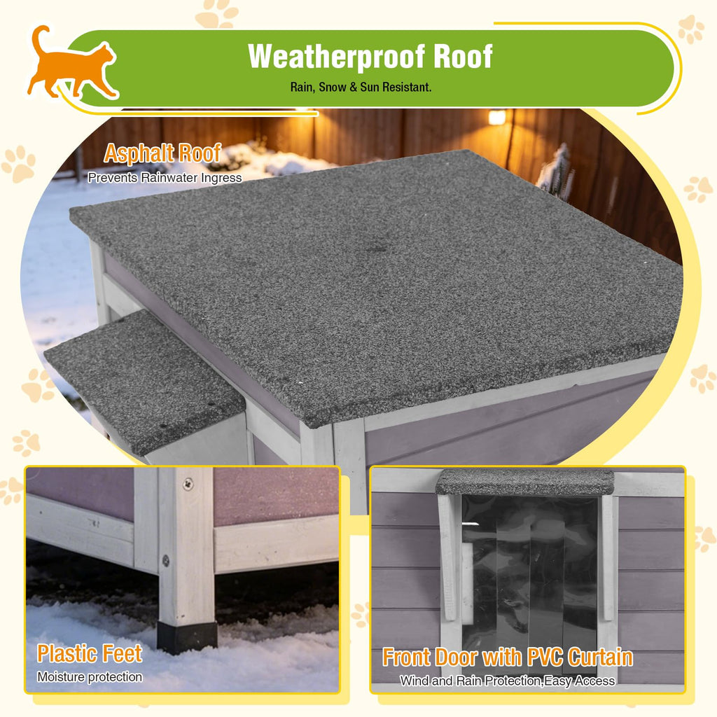 Outdoor Cat House with Insulated Liner B963