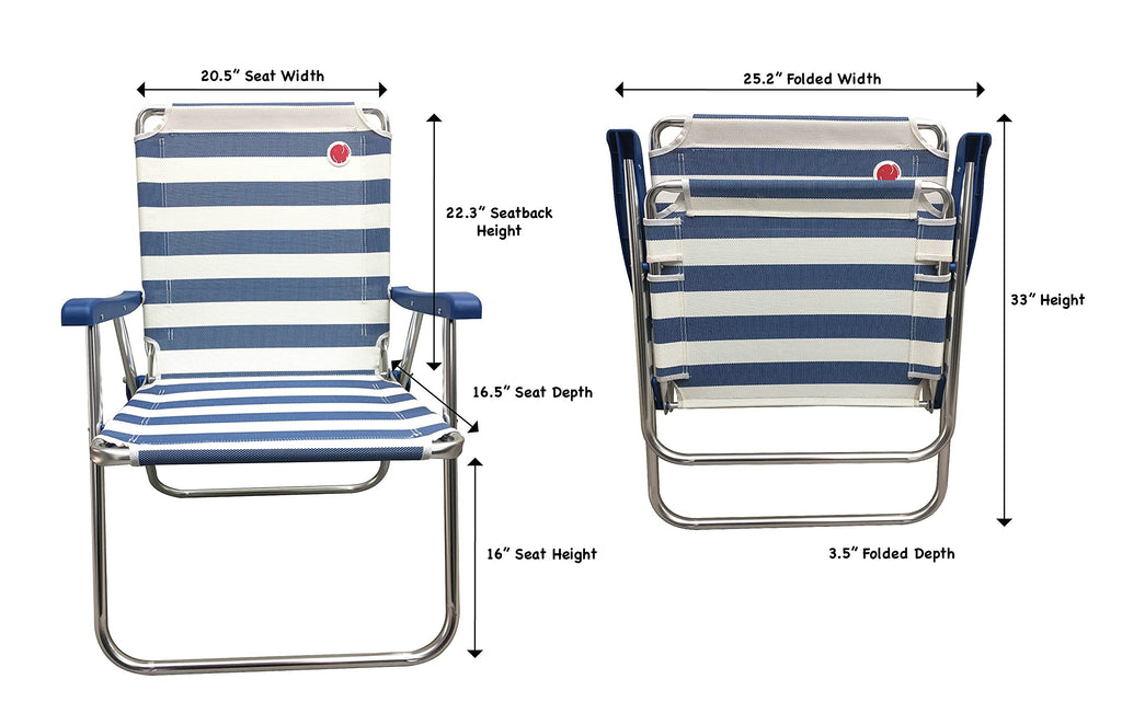 Folding Camp Lawn Chair 2 Pack Blue White Z233