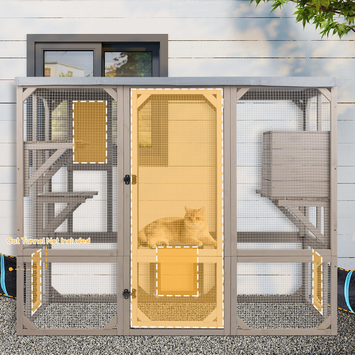 Wooden Catio with 4 Platforms E5047