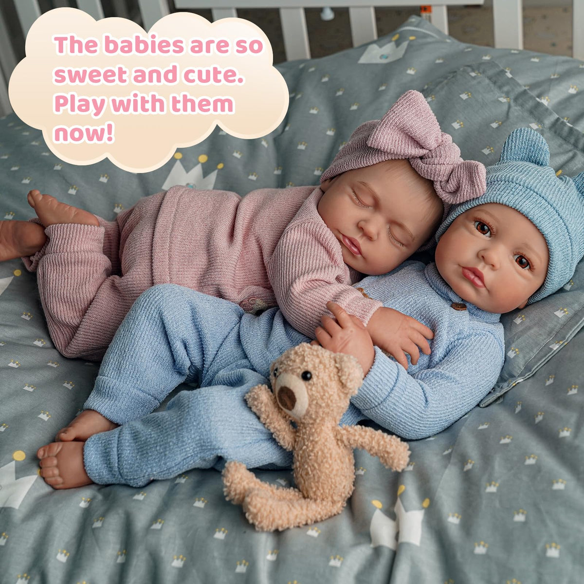 20 Inch Lifelike Reborn Baby Dolls Twins N6722