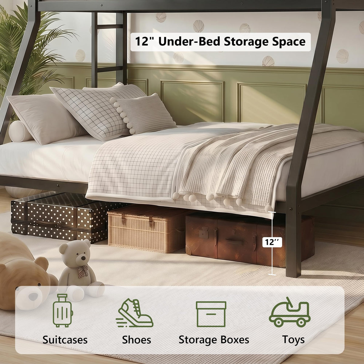 Black Twin Over Full Size Bunk Beds G61287