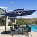 10x10 FT Cantilever Patio Umbrella with Base & LED K436162
