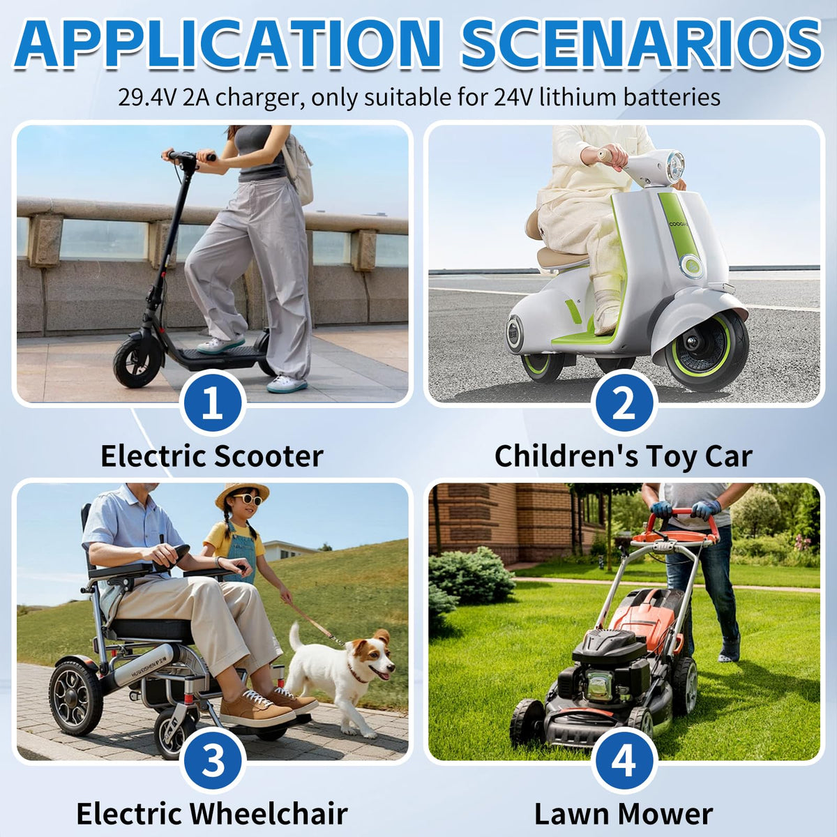 24V Lithium Battery Electric Scooter Charger U2957