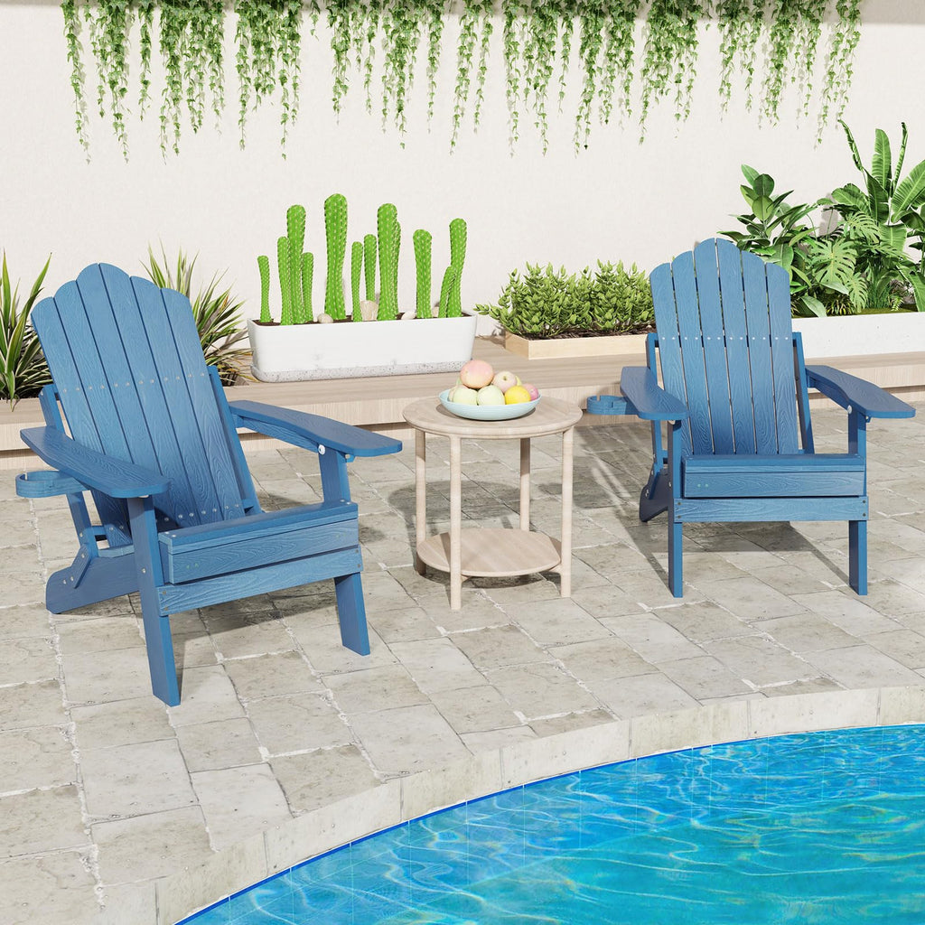 Folding Adirondack Chair with Adjustable Backrest and Ottoman P7041