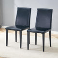 Black PU Leather Upholstered Dining Chairs Set of 2 with Metal Legs Q97040