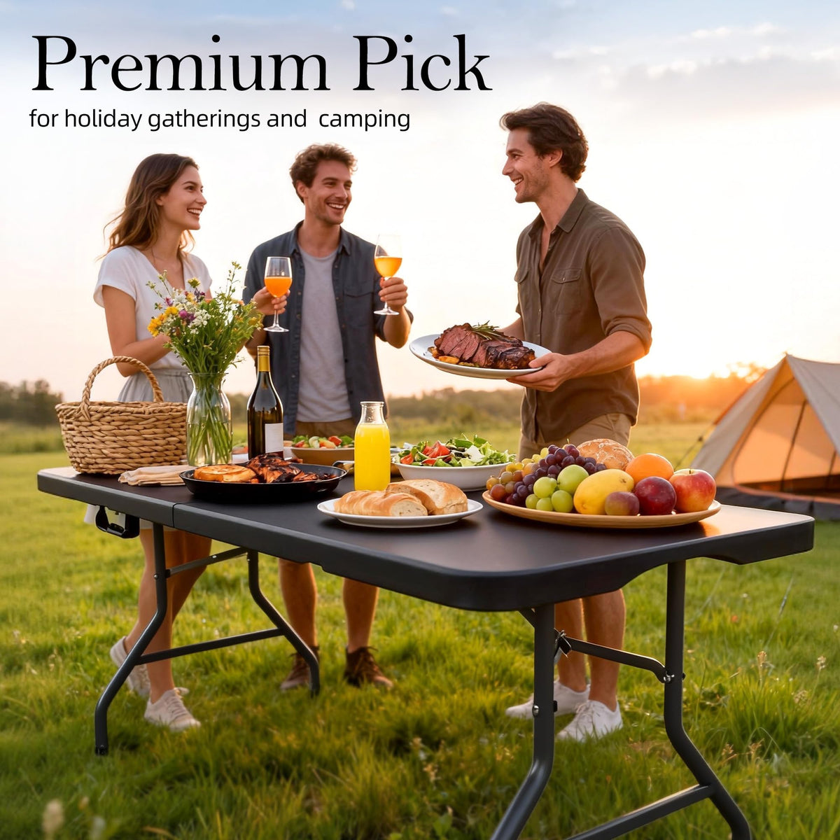 6FT Heavy Duty Foldable Plastic Table Z161812