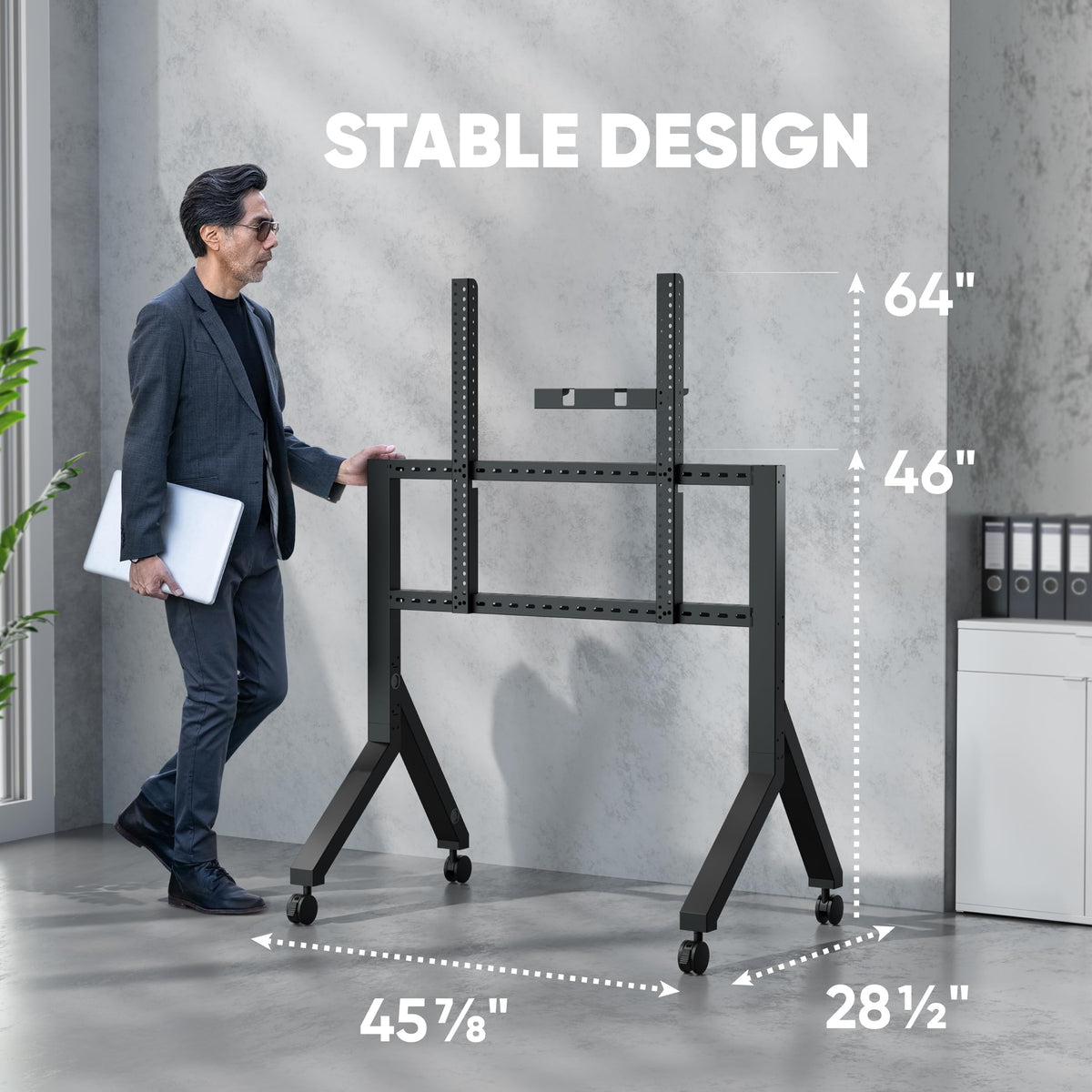 Mobile TV Stand on Wheels 70-110 Inch Black D692